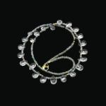  Colier Topaz cu Beril Briolete Picatura Fatetate - 6-10 x 4-6 mm - Accesorii Gold Filled