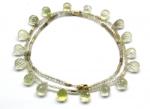  Colier Cuart Lemon cu Cuart Fumuriu Rotund Briolete Fatetate - 6-7 x 9-11 mm - Accesorii Gold Filled