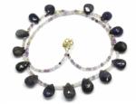  Colier Iolit cu Fluorit Briolete Disc Fatetate - 9-14 x 7-9 mm - Accesorii Gold Filled