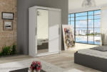 Expedo Dulap dormitor cu uşi glisante FLORIA VI cu oglindă, 120x200x58, alb mat Garderoba