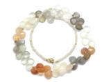  Colier Piatra Lunii cu Onix Disc Briolete Fatetate - 8-10 x 8-10 mm - Accesorii Gold Filled