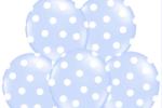 PartyDeco Balon albastru deschis cu buline