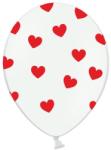 PartyDeco Balon din latex cu inimioare roşii