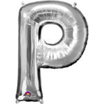 Amscan Mini balon din folie litera P 33 cm argintiu