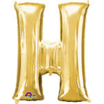 Amscan Mini balon din folie litera H 33 cm auriu