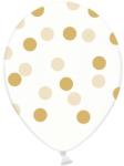 PartyDeco Balon transparent cu buline aurii