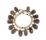  Colier Piatra Lunii Piersica cu Hematit Rotund Briolete Fatetate - 9-10 x 16-18 mm - Accesorii GF