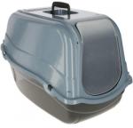 Kerbl Litter Box Emma Eco - Закрита Котешка Тоалетна с активен въглен сиво синя - 57x39x41 cm - 81691