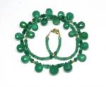  Colier Onix Verde Natural Rotund Fatetat 6-8 mm - Smarald Disc 1x2 mm - Accesorii Argint 925 - GF