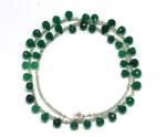  Colier Onix Verde Rotund Briolete Fatetate - 5-6 x 6-7 mm - Accesorii Argint 925