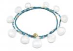  Colier Calcedonie cu Apatit - Cuart Milky Rotund Briolete Fatetate - 12-20 x 13-20 mm - Accesorii GF