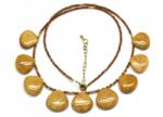  Colier Jasp Camila cu Granat Disc Briolete Fatetate - 16-20 x 16-20 mm - Accesorii Gold Filled