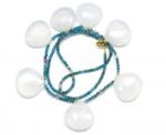  Colier Calcedonie cu Apatit - Cuart Milky Rotund Briolete Fatetate - 19-22 x 20-23 mm - Accesorii GF