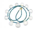  Colier Calcedonie cu Apatit - Cuart Milky Rotund Briolete Fatetate - 11-16 x 11-16 mm - Accesorii GF