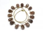  Colier Piatra Lunii Piersica cu Zircon Rotund Briolete Fatetate - 8-10 x 14-18 mm - Accesorii GF