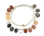  Colier Piatra Lunii cu Onix Disc Briolete Fatetate - 8-10 x 12-14 mm - Accesorii Gold Filled