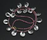  Colier Cuart alb cu Rubelit Rotund Briolete Fatetate - 8-11 x 13-14 mm - Accesorii GF