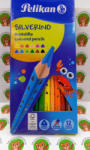 Pelikan Színes ceruza készlet, 12 darabos, vékony-háromszögletű ceruzatest, Silveriono Pelikán