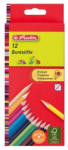 Herlitz Színes ceruza készlet, 12 darabos, vékony, háromszögletű-lakkozott ceruzatest, Herlitz