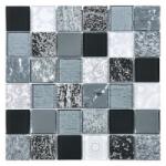 INTERMATEX Mozaic negru din sticla marmura si piatra Elements Black 30x30 cm (IMTX-Elements Black)