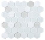 INTERMATEX Mozaic alb din sticla si marmura Tour White 30x30 cm (IMTX-Tour White)