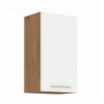 TEMPO KONDELA Cabinet superior, stejar Lancelot/alb extra lucios HG, VEGA 40 G-72 1F