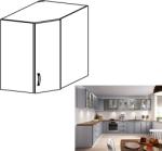 TEMPO KONDELA Cabinet superior, alb/gri mat, LAYLA G60N