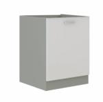 TEMPO KONDELA Cabinet inferior, alb extra lucios/gri, PRADO 60 D 1F BB