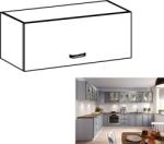 TEMPO KONDELA Cabinet superior, alb/gri mat, LAYLA G80K