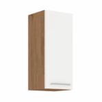 TEMPO KONDELA Cabinet superior, stejar Lancelot/alb extra lucios HG, VEGA 30 G-72 1F