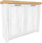 TEMPO KONDELA Scrin J, stejar craft auriu / stejar craft alb, SUDBURY Comoda
