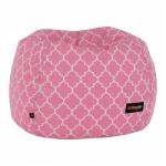 TEMPO KONDELA Fotoliu tip sac, roz/alb cu model, GOMBY