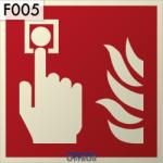 Implaser Tűzjelző kézi jelzésadó, Utánvilágító műanyag biztonsági jel tábla 15x15 cm - B150 (IMPLTK15)