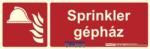 Implaser SPRINKLER GÉPHÁZ felirat - Tűzvédelmi jel, Utánvilágító műanyag tábla 30x10 cm, 0, 7 mm vastag - B150 (IMPLSPRGH)