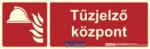Implaser TŰZJELZŐ KÖZPONT felirat - Tűzvédelmi jel, Utánvilágító műanyag tábla 30x10 cm, 0, 7 mm vastag - B150 (IMPLTJK)