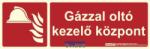 Implaser GÁZZAL OLTÓ KEZELŐ KÖZPONT felirat - Tűzvédelmi jel, Utánvilágító műanyag tábla 30x10 cm, 0, 7 mm vastag - B150 (IMPLGOKK)