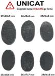  Cabochon Turmalina Neagra Druzy de Forma Ovala - 24-29 x 16-18 x 7-9 mm