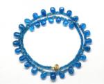 Colier din Apatit Albastru Cub Fatetat 2x2 mm - Accesorii Argint 925