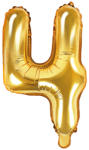 PartyDeco Balon din folie Mini - Cifra 4 auriu 35 cm