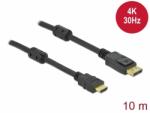 Delock Cablu pasiv DisplayPort 1.2 la HDMI 4K30Hz T-T 10m Negru, Delock 85962 (85962)