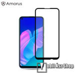 Amorus HUAWEI P40 Lite E, Y7p, Honor 9C, AMORUS üvegfólia, Full glue, Full cover, 0, 33mm, 9H, Fekete