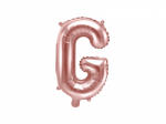 PartyDeco Balon din folie Mini - Litera G 35 cm auriu-roze