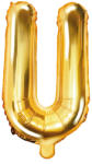 PartyDeco Balon din folie Mini - Litera U 35 cm auriu