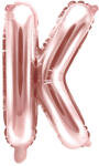 PartyDeco Balon din folie Mini - Litera K 35 cm auriu-roze