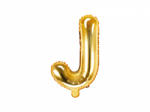 PartyDeco Balon din folie Mini - Litera J 35 cm auriu