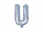 PartyDeco Balon din folie Mini - Litera U 35 cm holografic