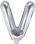 PartyDeco Balon din folie Mini - Litera V 35 cm argintiu