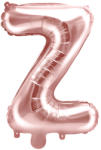 PartyDeco Balon din folie Mini - Litera Z 35 cm auriu-roze