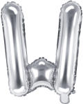 PartyDeco Balon din folie Mini - Litera W 35 cm argintiu