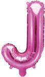 PartyDeco Balon din folie Mini - Litera J 35 cm roz